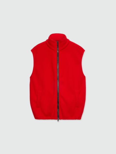 MSGM Red fleece vest with high collar