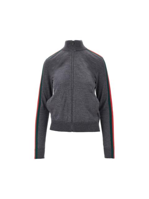 GUCCI Gucci Wool Knit Full-zip Jacket Grey Women