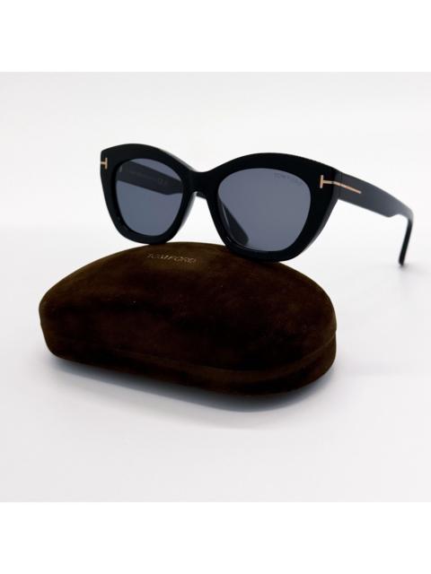 TOM FORD NEW TOM FORD LINDA-02 POLARIZED SUNGLASSES TF1285 01D CAT EY