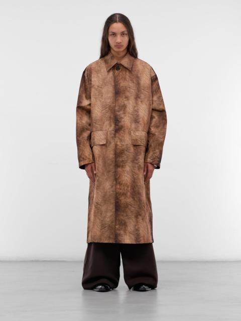 CMMN SWDN Cohen Fur Print Mac Coat