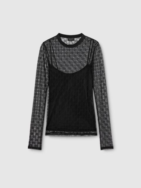 GUCCI GG stretch lace T-shirt