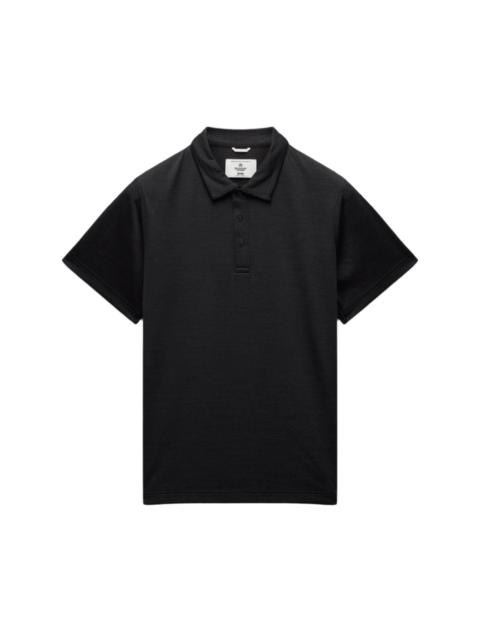 Reigning Champ Solotex Mesh Tiebreaker Standard Fit Polo Heather Black