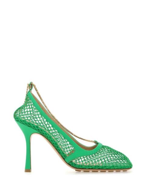 Bottega Veneta Bottega Veneta Women Grass Green Mesh Stretch Pumps