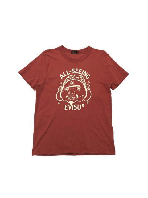 EVISU Big Printed Buddha Head Vintage Tee