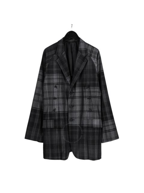 Yohji Yamamoto Men's Check Box Raglan Sleeve Jacket