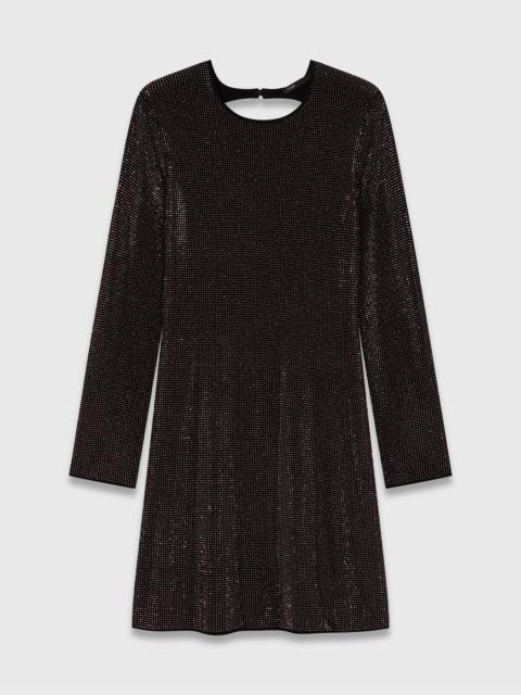maje Mini rhinestone knit dress
