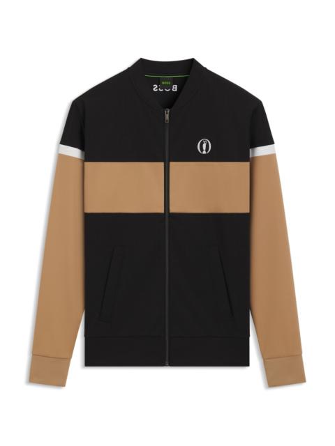 BOSS THE OPEN JERSEY JACKET WITH COLOR-BLOCKING