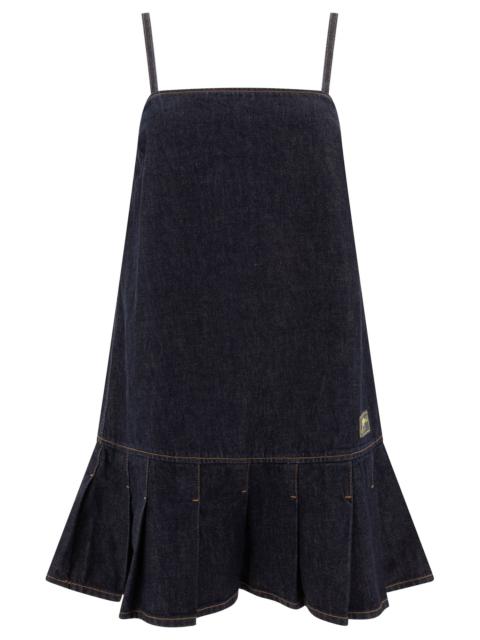 GANNI Ganni Denim Mini Dress With Straps