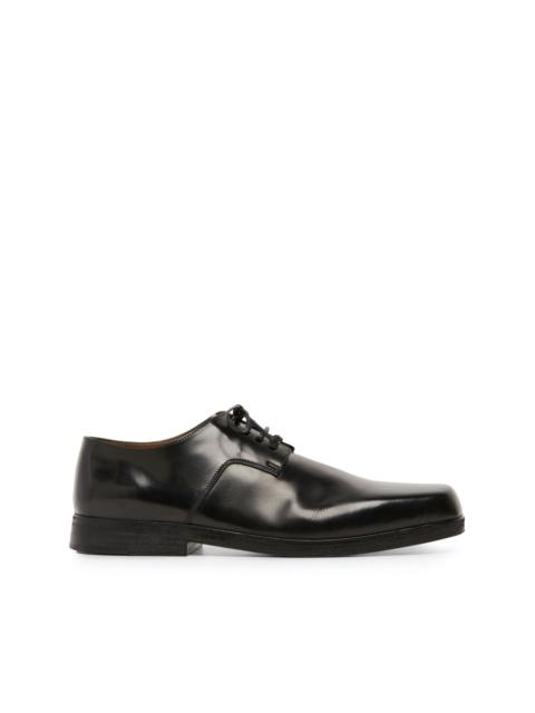 square toe leather derby shoes