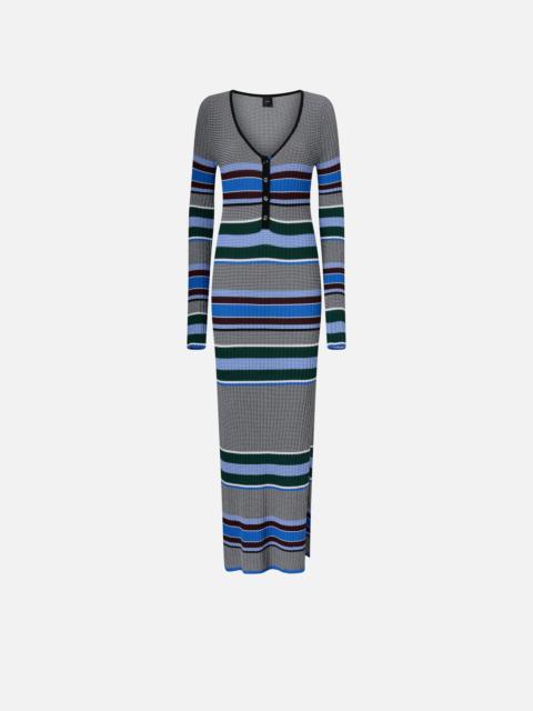 PINKO LONG STRIPED KNIT SLIM-FIT DRESS