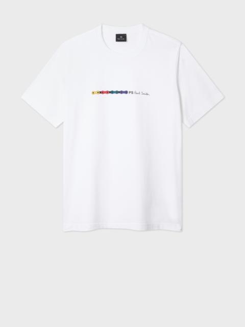Paul Smith White 'Bike Chain' Print T-Shirt