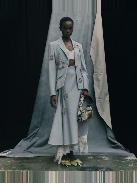 Erdem EMBELLISHED CREPE FITTED BLAZER