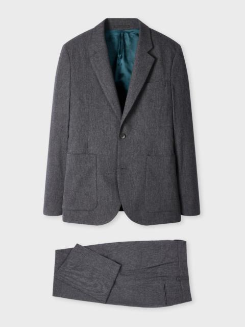 Paul Smith Navy Melange Wool-Blend Suit