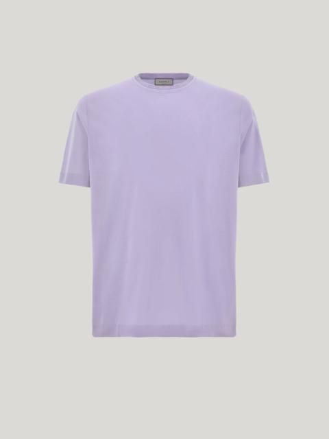 Canali LILAC LISLE COTTON T-SHIRT WITH DOUBLE COLLAR