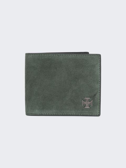 Enfants Riches Déprimés Iron Cross Wallet Green Suede