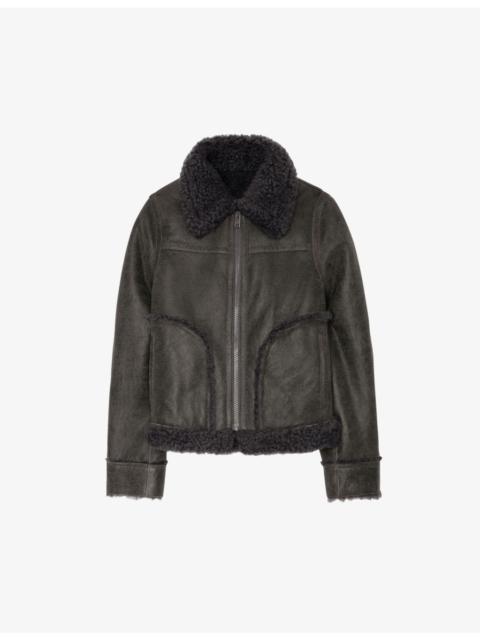 Zadig & Voltaire Kady regular-fit shearling and leather jacket