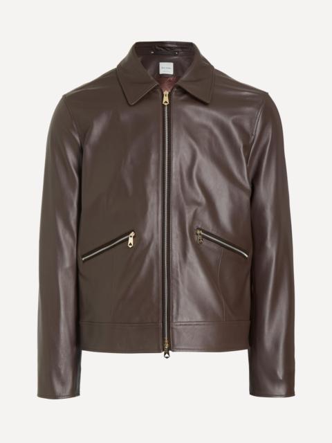 Paul Smith Chocolate Brown Nappa Leather Jacket