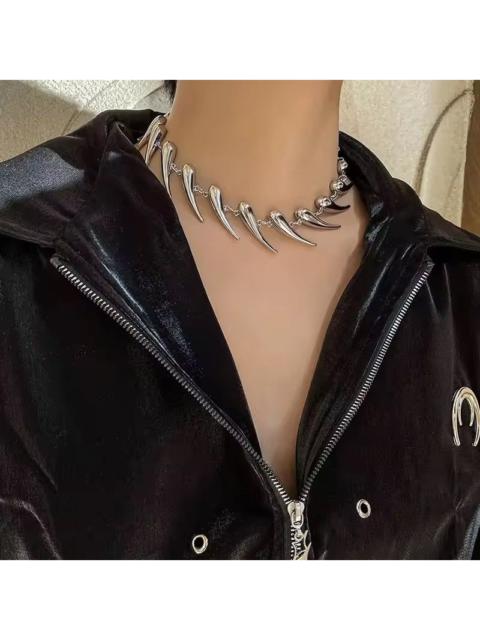 Other Designers Japanese Brand - Chrome Liquid Spike Choker - Avant-Garde Gothic Cyberpunk