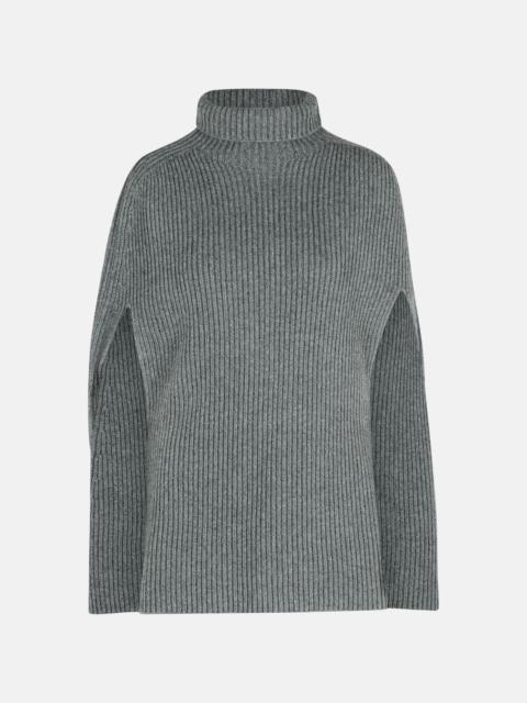 Jil Sander 'KOALA' GREY WOOL TURTLENECK CAPE