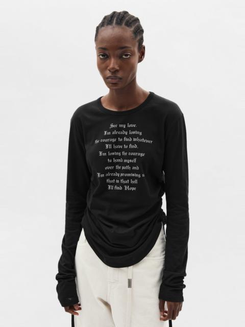 Ann Demeulemeester Dot Wrinkled Cropped Long Sleeve Top