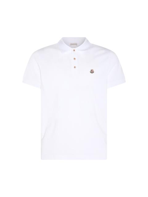 Moncler white cotton polo shirt