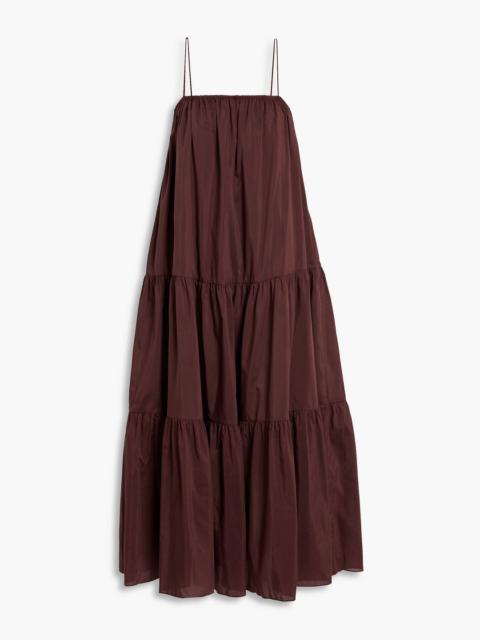 MATTEAU Tiered cotton and silk-blend midi dress