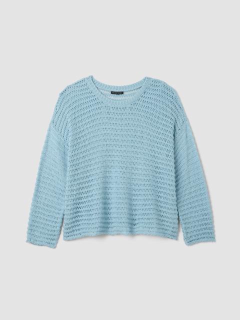 EILEEN FISHER Peruvian Organic Cotton Cord Crew Neck Top