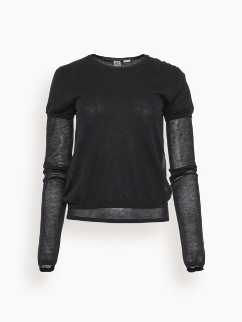 TOTEME Layered Knit Tee in Black