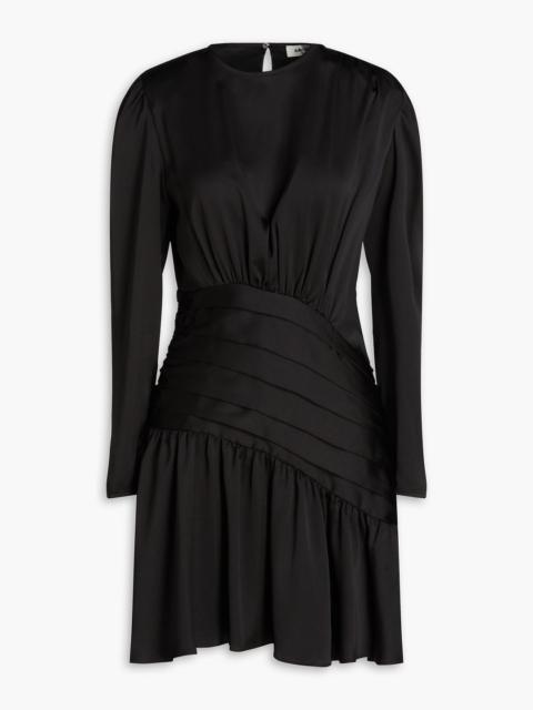 Sandro Pleated satin-twill mini dress