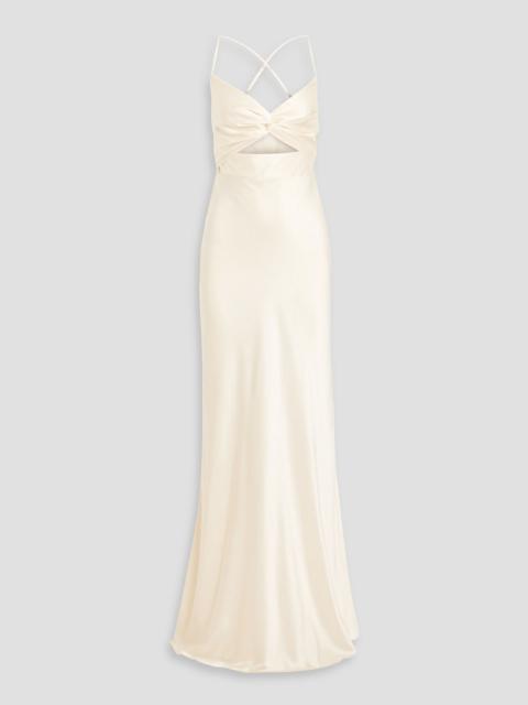 Other Designers Twisted cutout silk-satin gown