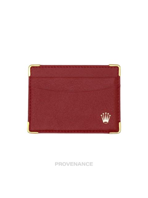 ROLEX Rolex Card Holder Wallet - Red Calfskin Leather