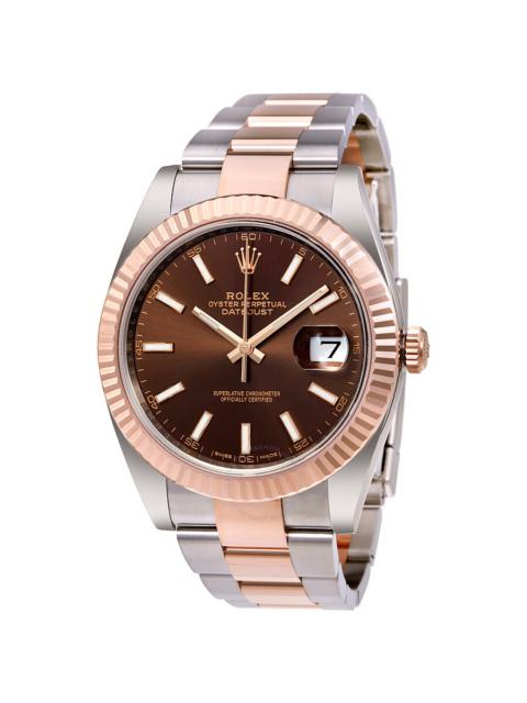 ROLEX Rolex Datejust 41 Chocolate Dial Steel and 18K Everose Gold Men's Watch 126331CHSO