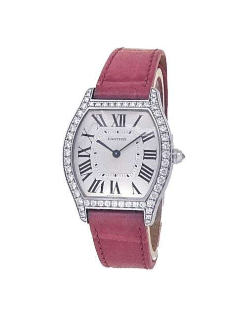 Pre-owned Cartier Tortue Hand Wind Diamond Ladies Watch WA501009