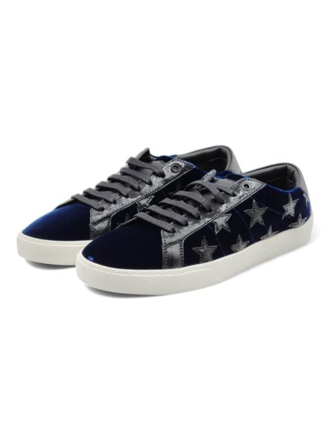 SAINT LAURENT Court Stars Velvet Sneakers 501610 Blue EU 41 US 8 New $750