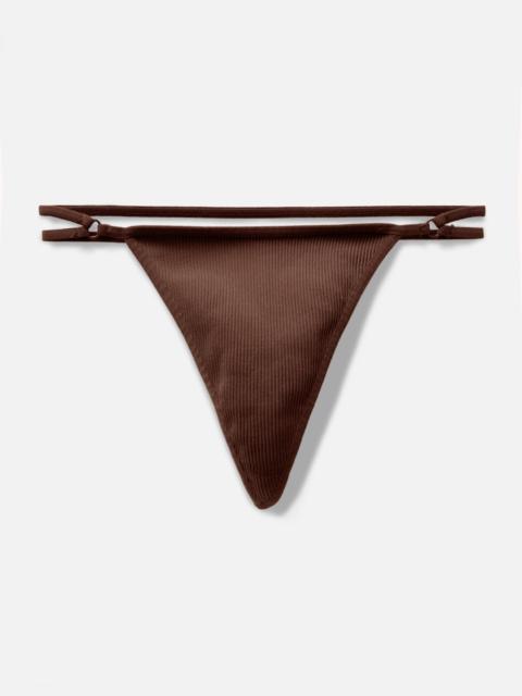 ANDREĀDAMO RIBBED STRAP DETAILED THONG