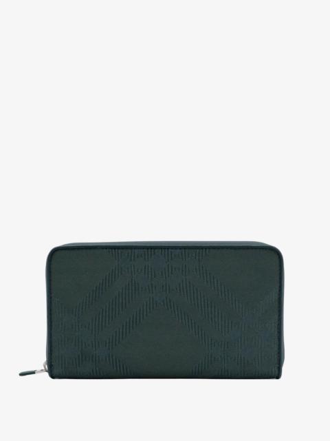 Burberry Burberry Men Coated Canvas Wallet With Check Motif