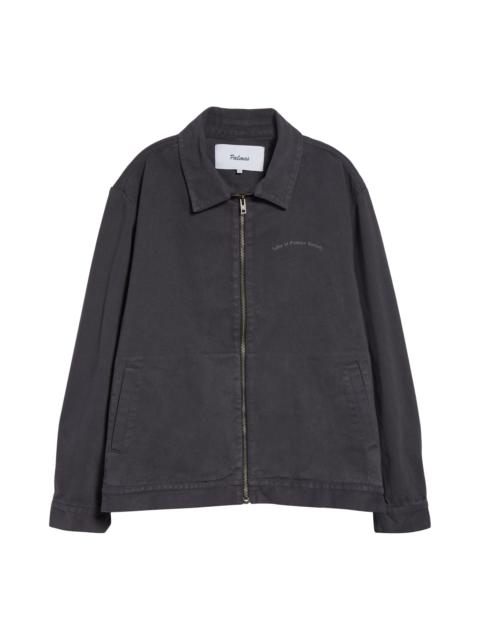 Palmes PALMES Lake Cotton Twill Zip Jacket in Charcoal at Nordstrom