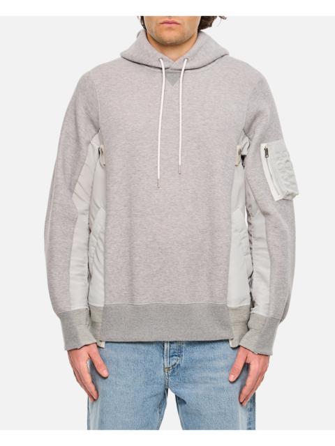 sacai Sacai Men Terry Sweatshirt With Twill And Nylon Hood