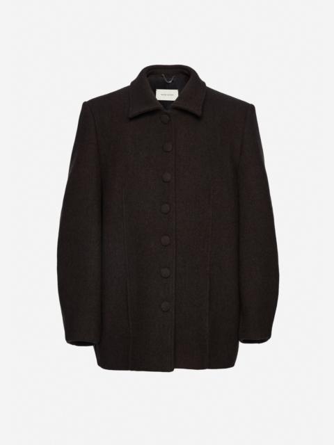 MAGDA BUTRYM Cashmere jacket with collar in brown
