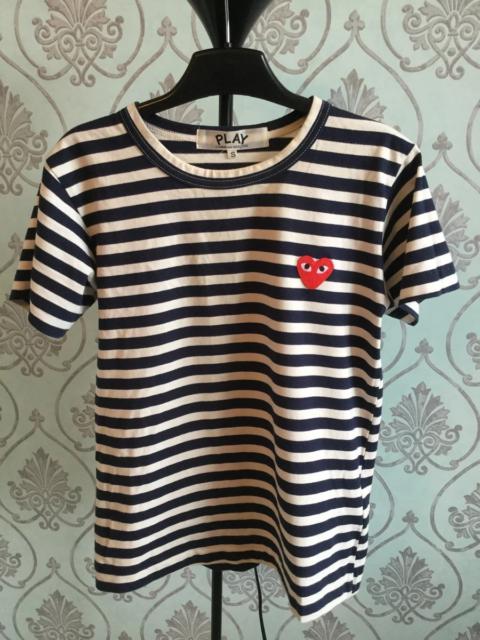 Comme Des Garçons PLAY red heart striped tee
