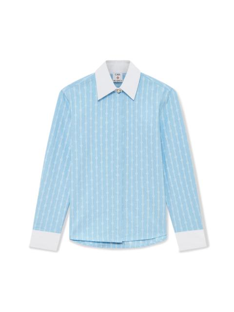 CASABLANCA Pinstripe Laurel Long Sleeve Shirt | Casablanca Paris