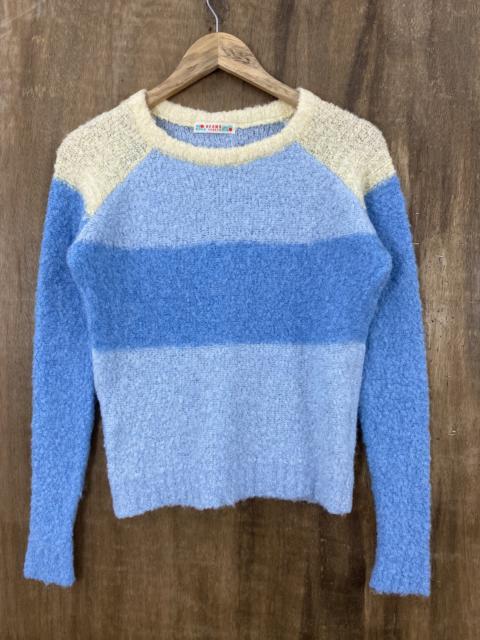 Other Designers Homespun Knitwear - Beam Hearts Mohair Shag Shaggy Faux Fur Blue Knit Sweaters