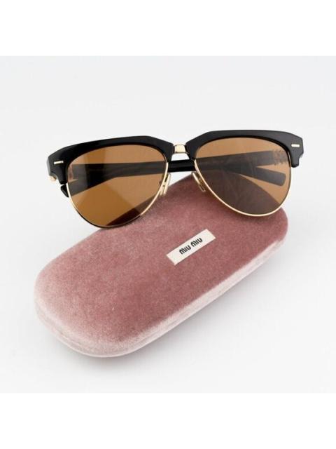 Other Designers NEW Miu Miu MU09ZS 1AB2Z1 RUNWAY Black Brown Browline Unisex Sunglasses SMU09Z