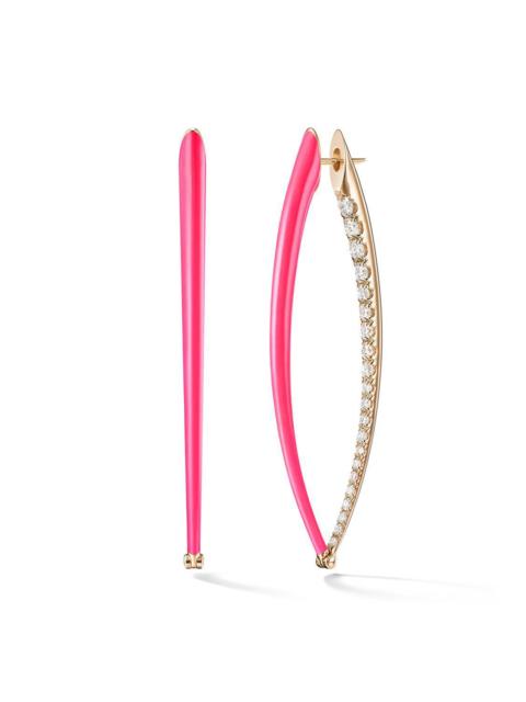 MELISSA KAYE XL Neon Pink Cristina Diamond Earrings
