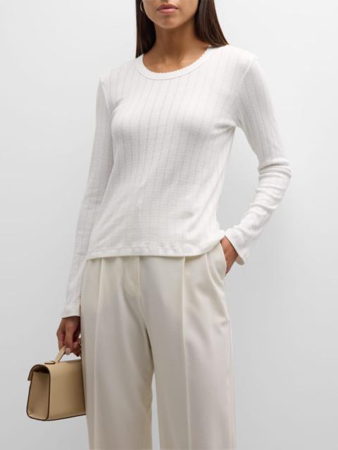 LESET Pointelle Slim-Fit Long-Sleeve T-Shirt