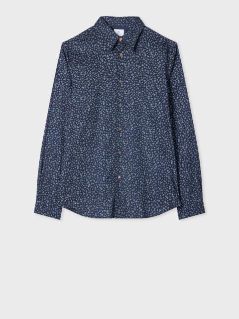 Paul Smith Tailored-Fit Navy 'Shamrock' Print Shirt