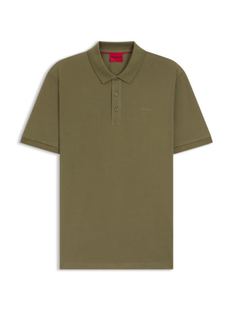 HUGO REGULAR-FIT COTTON POLO WITH LOGO PRINT