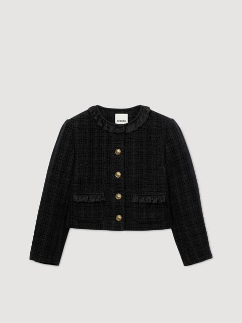 Sandro RUFFLED TWEED JACKET