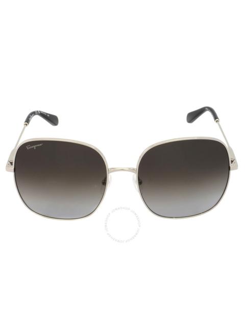 FERRAGAMO Salvatore Ferragamo Grey Gradient Square Ladies Sunglasses SF300S 041 59