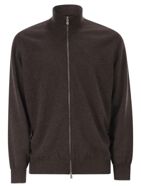 Brunello Cucinelli Brunello Cucinelli Men High-Necked Cashmere Cardigan With Zip